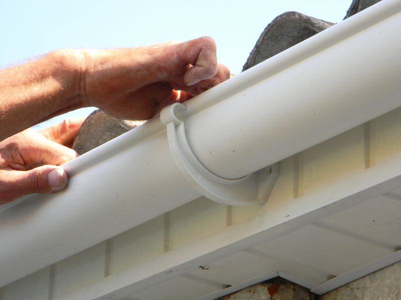 Gutter system in rainy weather